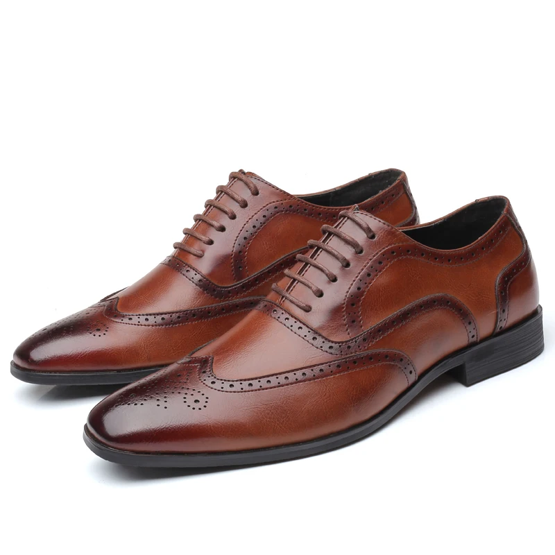 Новинка; мужские туфли-Броги из высококачественной натуральной кожи; деловая модельная обувь bullock на шнуровке; мужские оксфорды; Мужская официальная обувь