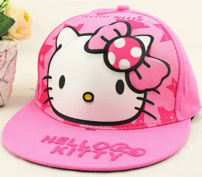 100% хлопок Детские кепки с рисунком Hello Kitty спортивные бейсболки регулируемая