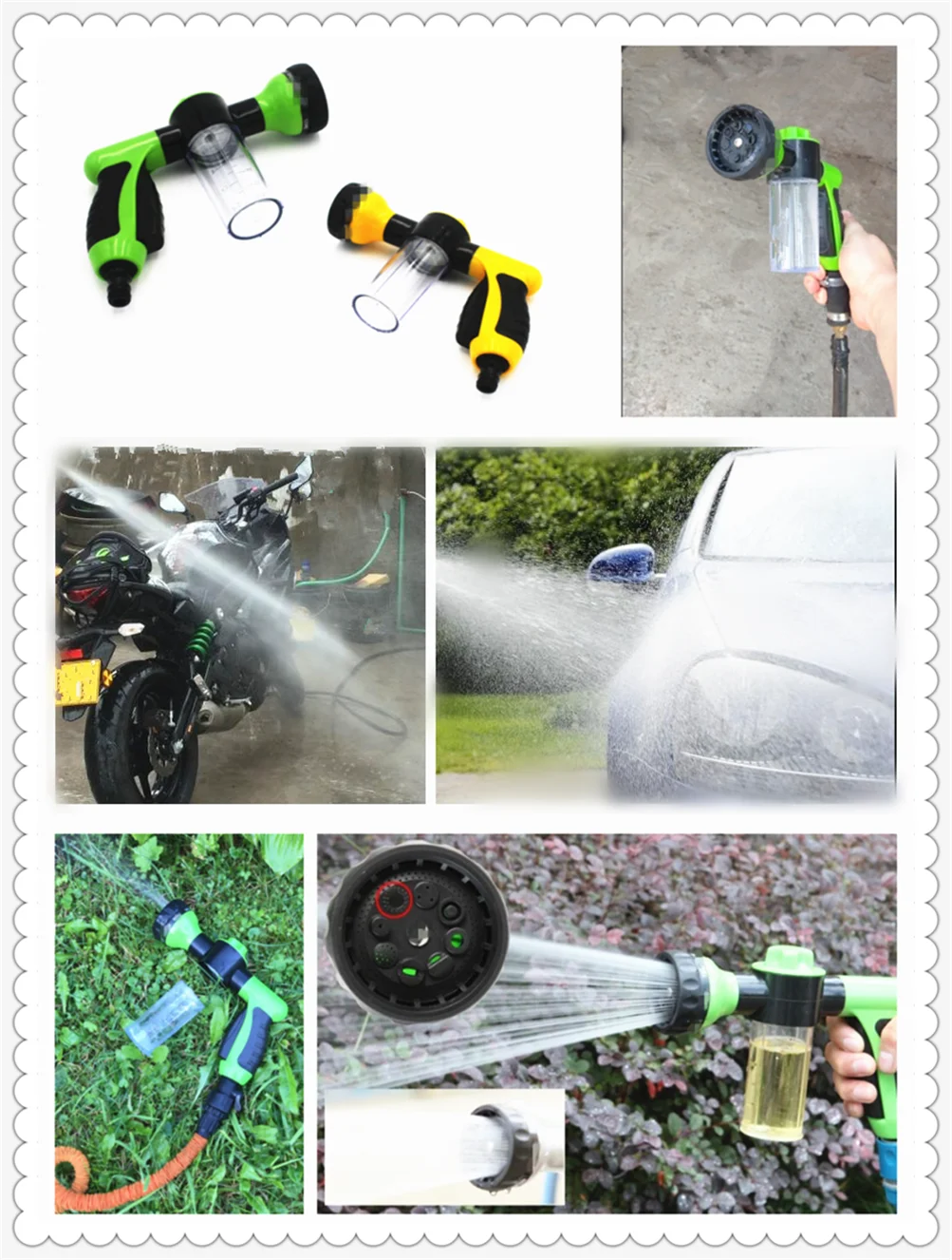Multi-function car motorcycle modeling foam water gun high pressure cleaning for BMW 330e M235i Compact 520d 518d 428i
