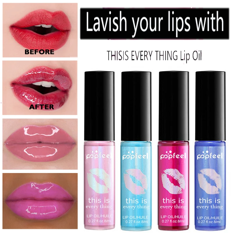 

Bright Jelly Lip gloss Lip Plumper Make up Liquid Lipstick Moisturizer Lips Care Makeup Maximizer Cosmetics 3D Lip Gloss Volume