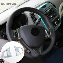 Для Renault Captur Тюнинг автомобилей ABS Chrome Руль крышка отделка интерьера комплект отделочный стикер 2 шт./компл. C924