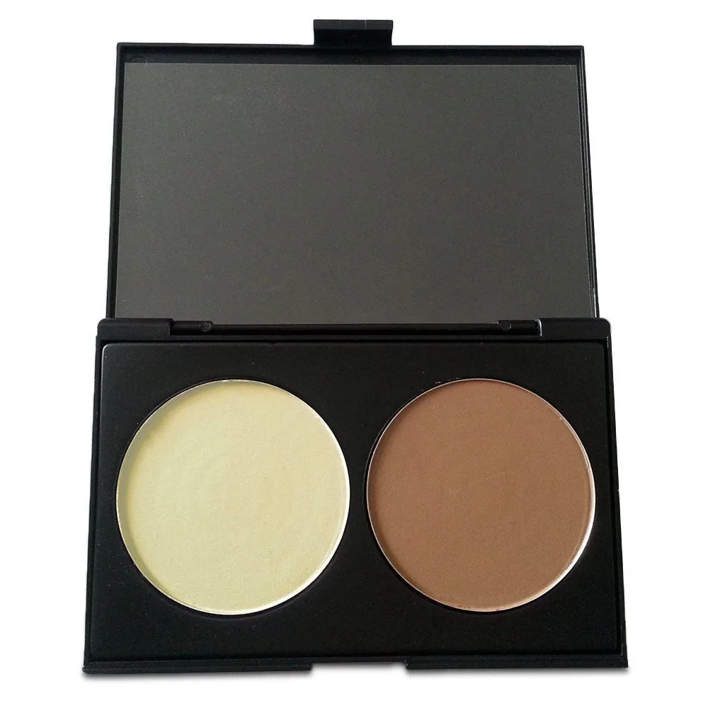 BESTGORILLA Highlighter 2 Color Powder Cake High Light Shadow Face Bright Skin MakeupBronzers