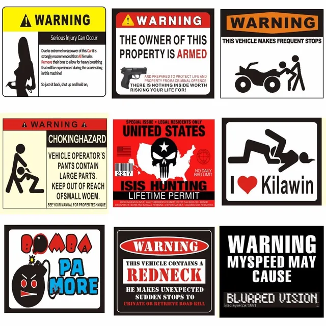 new warning signs funny stickers waterproof stickers can be used