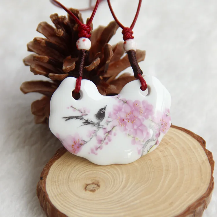 

Ceramic Necklace Pastels Pendants New Fashion Vintage Jewelry Accessories Wholesale Charm For Women