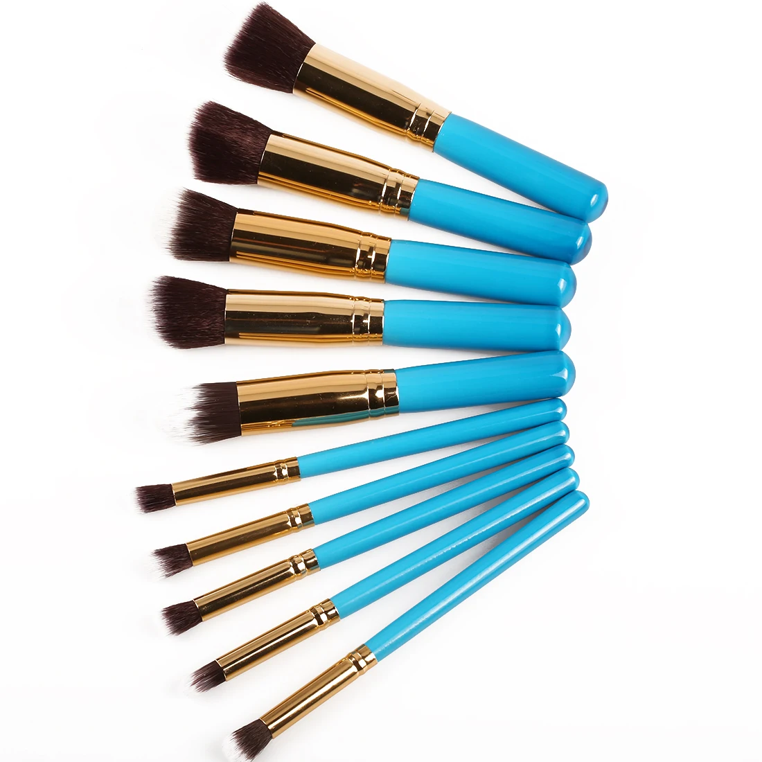 

Professional 10 pac/set Pink And White Stick Blush Blush Brush Powder Brush Brush Suit Makeup Bush Tool Women Beauty