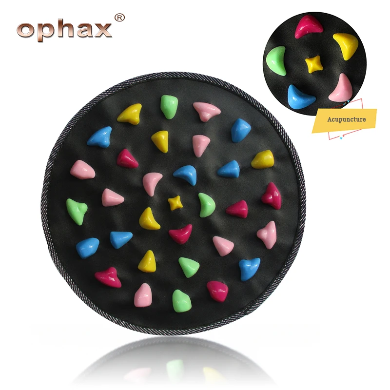 

OPHAX 1Pc Colorful Cobblestone Foot Reflexology Walk Stone Round Acupuncture Foot Massager Cushion For Relax Body Massage Mat