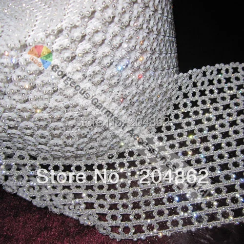 10 ярдов AAA прозрачные хрустальные стразы сетка отделка белый черный пластик база SS8 камень шитье одежды украшения мебели