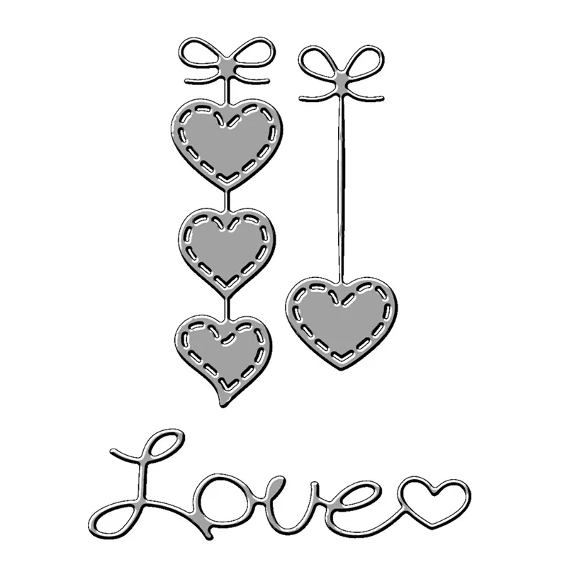 

Naifumodo Hanging Hearts & Love Word Die for Scrapbooking 2019 New Cutting Dies DIY Album Card Making Decor Paper Craft
