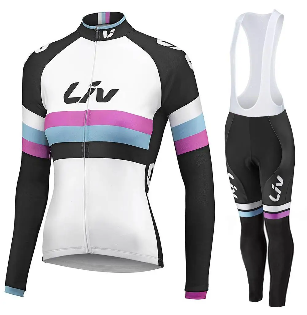 LIV зима термо флис Велоспорт Джерси кофты с длинным рукавом комбинезон велосипедный набор велосипедная одежда uniforme de ciclismo - Цвет: set