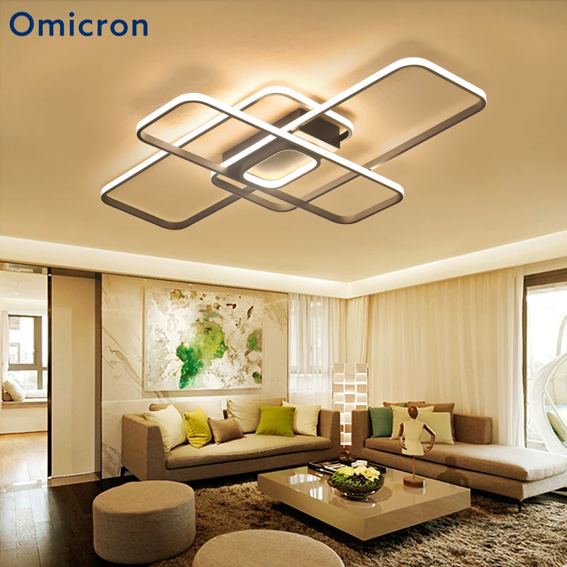 

Omicron Modern LED Chandelier Rectangle Rings Aluminum Body Lamp For Living Room Bedroom Lighting Home Decor Fixtures