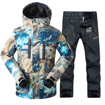 

2019 GSOU SNOW Men Ski Suit Windproof Waterproof Outdoor Sport Wear Winter Jacket Pant Skiing Snowboard Clothing Trouser Suit