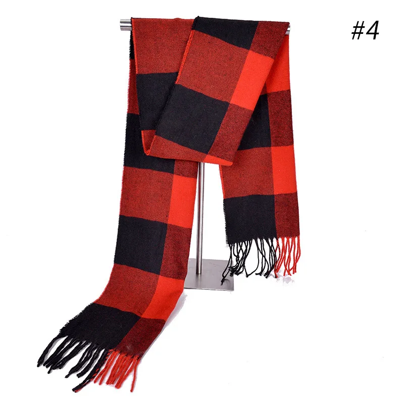 Модный мужской зимний шарф,, теплые мягкие хлопковые шарфы Bufandas Cachecol, официальный деловой мужской клетчатый шерстяной шарф 190*32 см - Цвет: COLOR 4