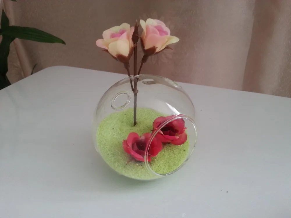 Betty Store Диаметр = 8 см Передняя открытая стеклянная ваза-шар стеклянная террариумная ваза с 3-мя небольшими отверстиями творческий подарок другу