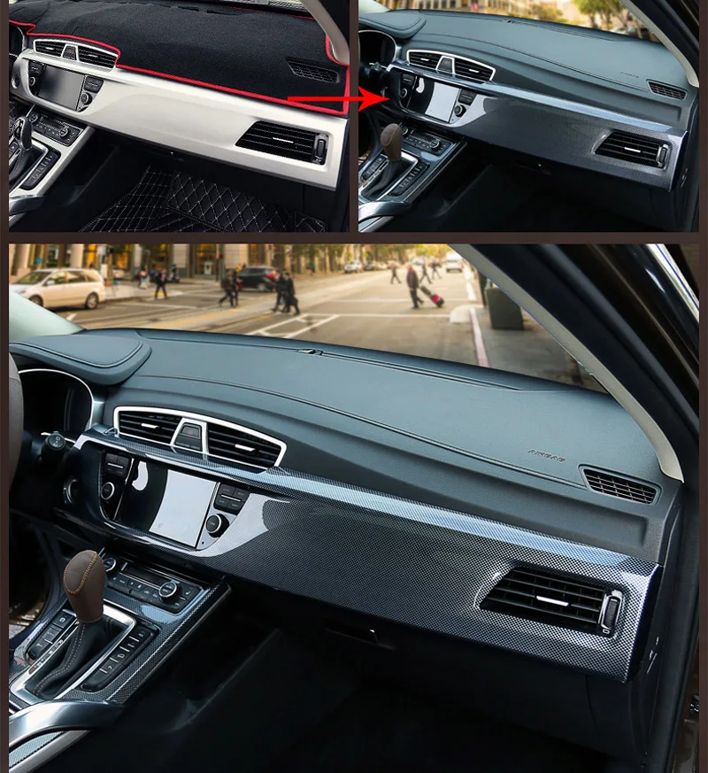 

abs for geely NL-3 (boyue) 2016-2018 Carbon fibre pattern Gear panel Decoration frame Central control table decoration strip