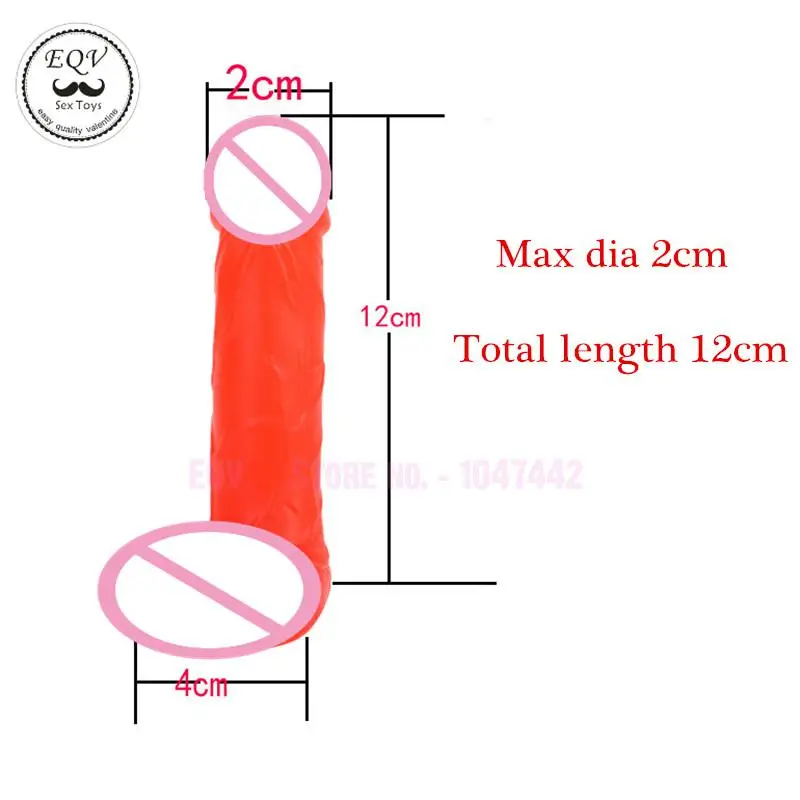 EQV Small Dildo With Suction Cup Soft Realistic Dildo, Penis Realistico Testies Glans Real Cock Jelly Dildo Sex Toys For Woman.