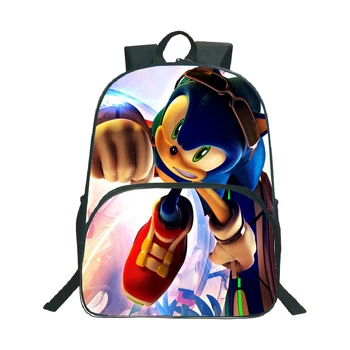

2019 Sonic the Hedgehog Backpack Students Boys Girls Bags Daily Students Backpack Fashion Popular Pattern Schoolbag Teenager Bag