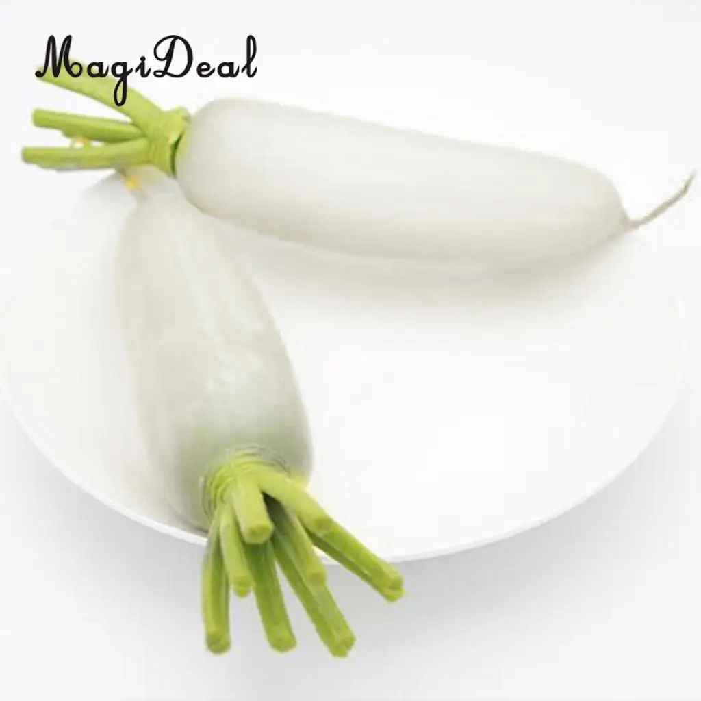 MagiDeal Decorative Plastic Artificial Fake Vegetables Carrot White Radish White Radish Cabinet Home Decoration 