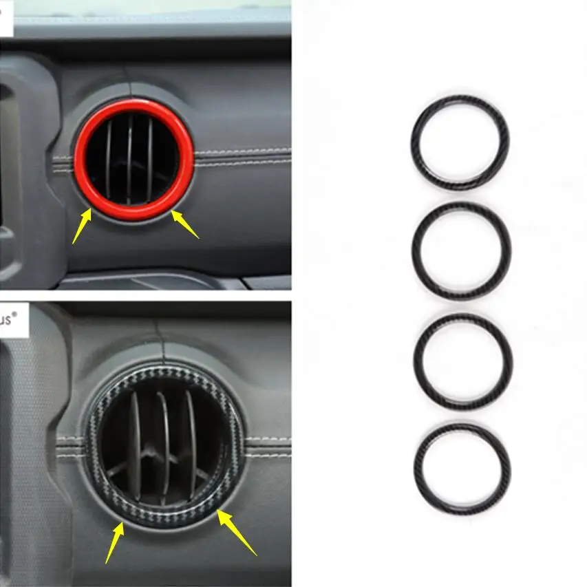 

Lapetus Accessories Fit For Jeep Wrangler JL 2018 2019 Car Dashboard Air Conditioning AC Outlet Vent Ring Molding Cover Kit Trim