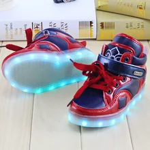 2016 Kids baby shoes boys sneakers baby boys girls LED shoes schoenen hook loop school superstar kids sapatos luminous sneakers