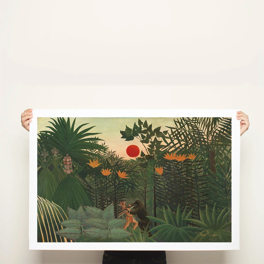 

Henri Rousseau at Tropical-Landscape Giclee poster print on canvas for wall decoration painting