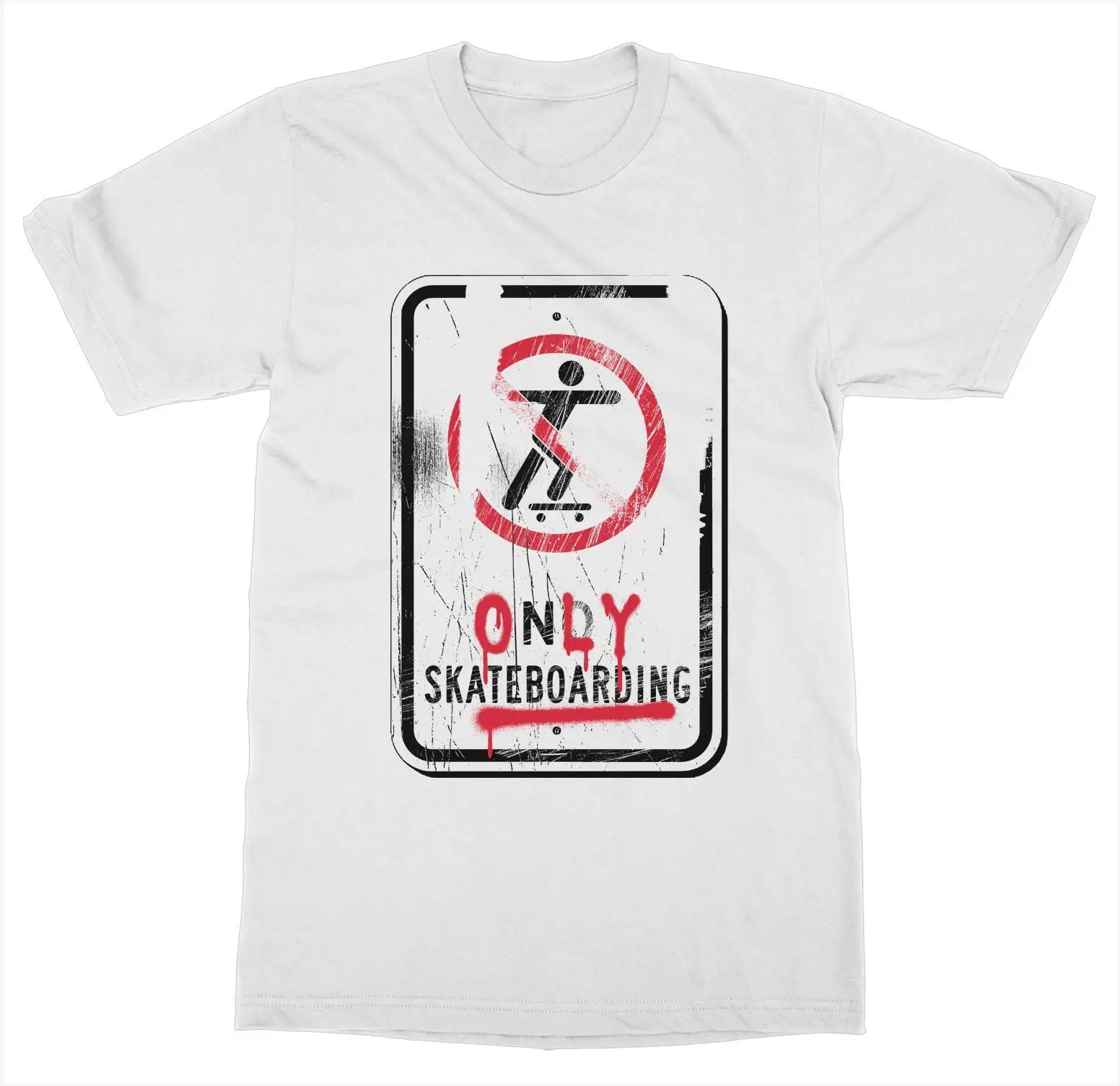 Male Best Selling T Shirt Only Skateboarder T Shirt Truck Wheel Flip Ramp Pipe Longboard Speed