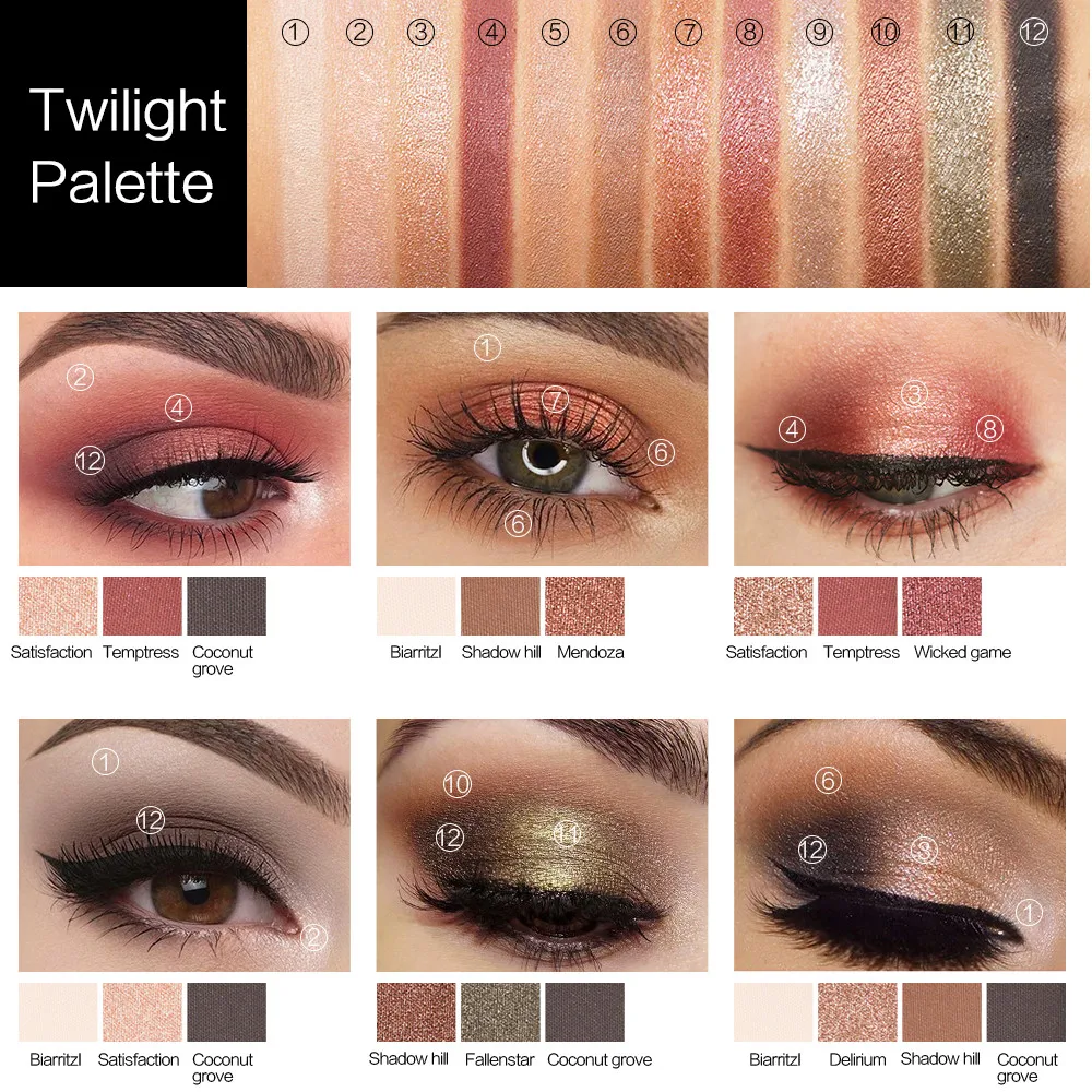 

2019 fashion 12 Color Eyeshadow Matte Pearl Light Eye Shadow Powder Waterproof Palette Matte Cosmetic Makeup Eyebrow Powder