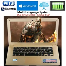 8GB RAM 120GB SSD 1920X1080P 14 1inch ultrabook font b laptop b font computer Intel N3520