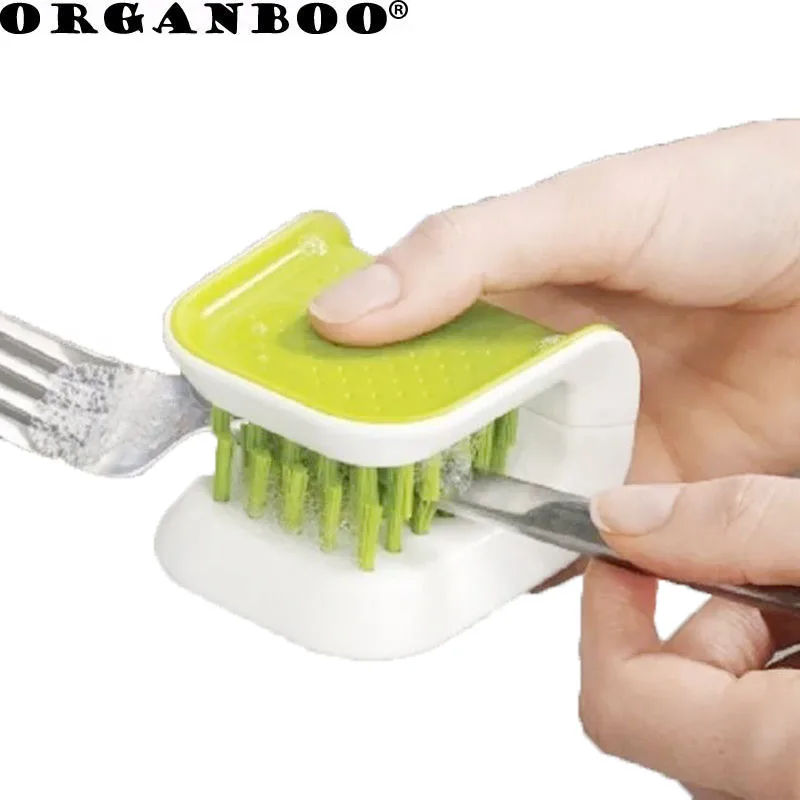 

ORGANBOO 1PC Tableware Cleaning Brushes Cutlery Cleaner Fork Spoon Cooking Knife Household Cleaning Tool