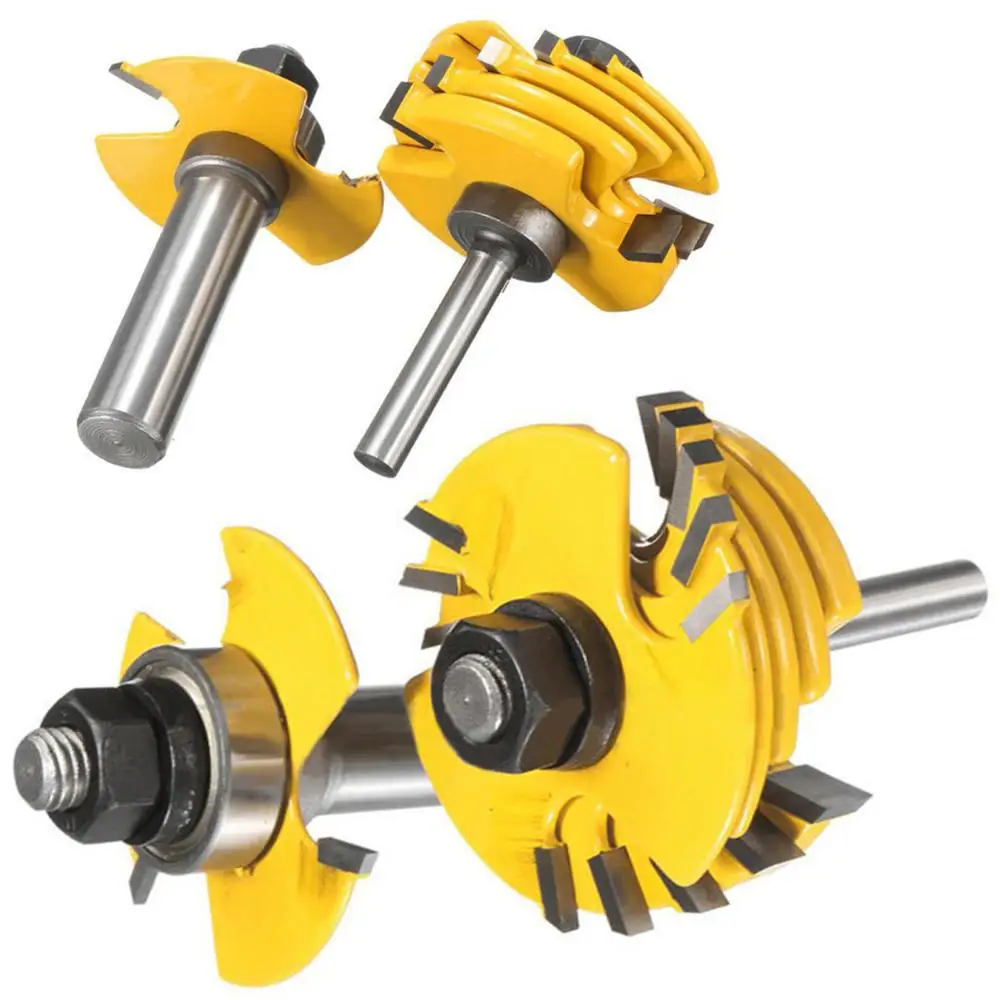 

2pcs/set 3 Wing Slot Cutter Router Bits 1/2" 1/4" Shank Woodworking Cutter For Power Tool