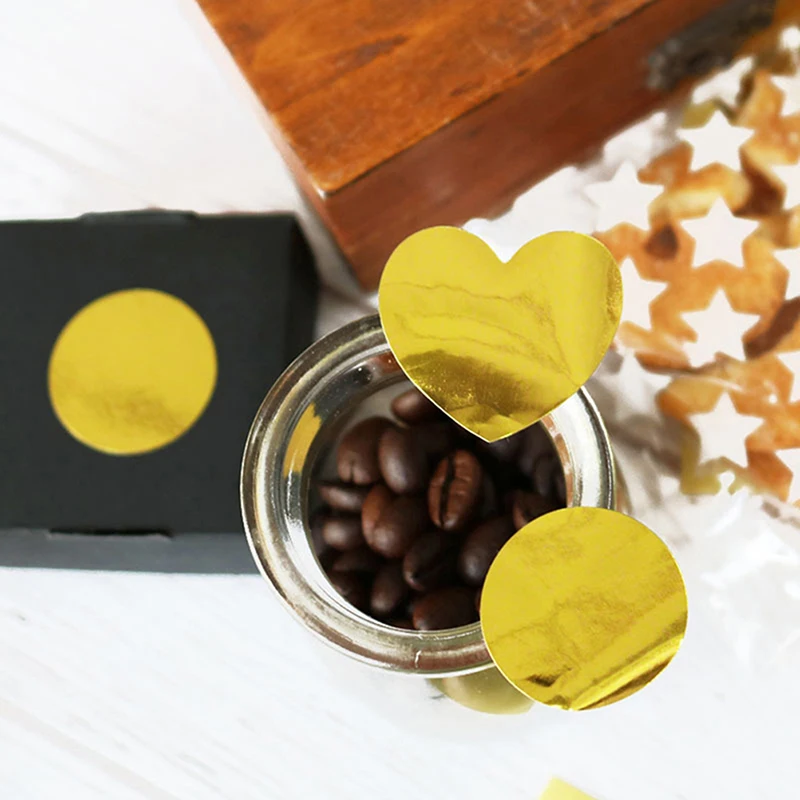 

Golden Heart Gold Handmade Cake Candy Packaging Sealing Label Sticker Baking DIY Gift Party Stickers