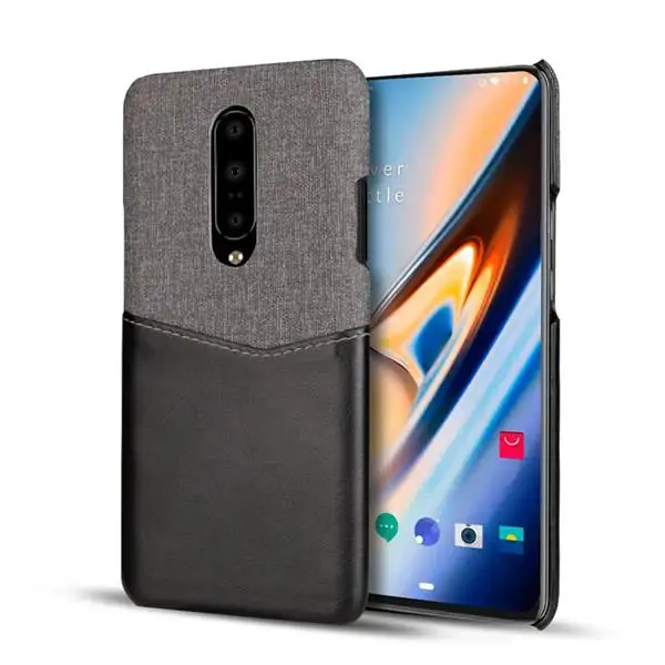 Для Oneplus 7 Pro Кожаный чехол для Oneplus 6 Обложка на заднюю панель из искусственной кожи для Oneplus 6T держатель для карт Кожаный чехол One Plus 7 - Цвет: black