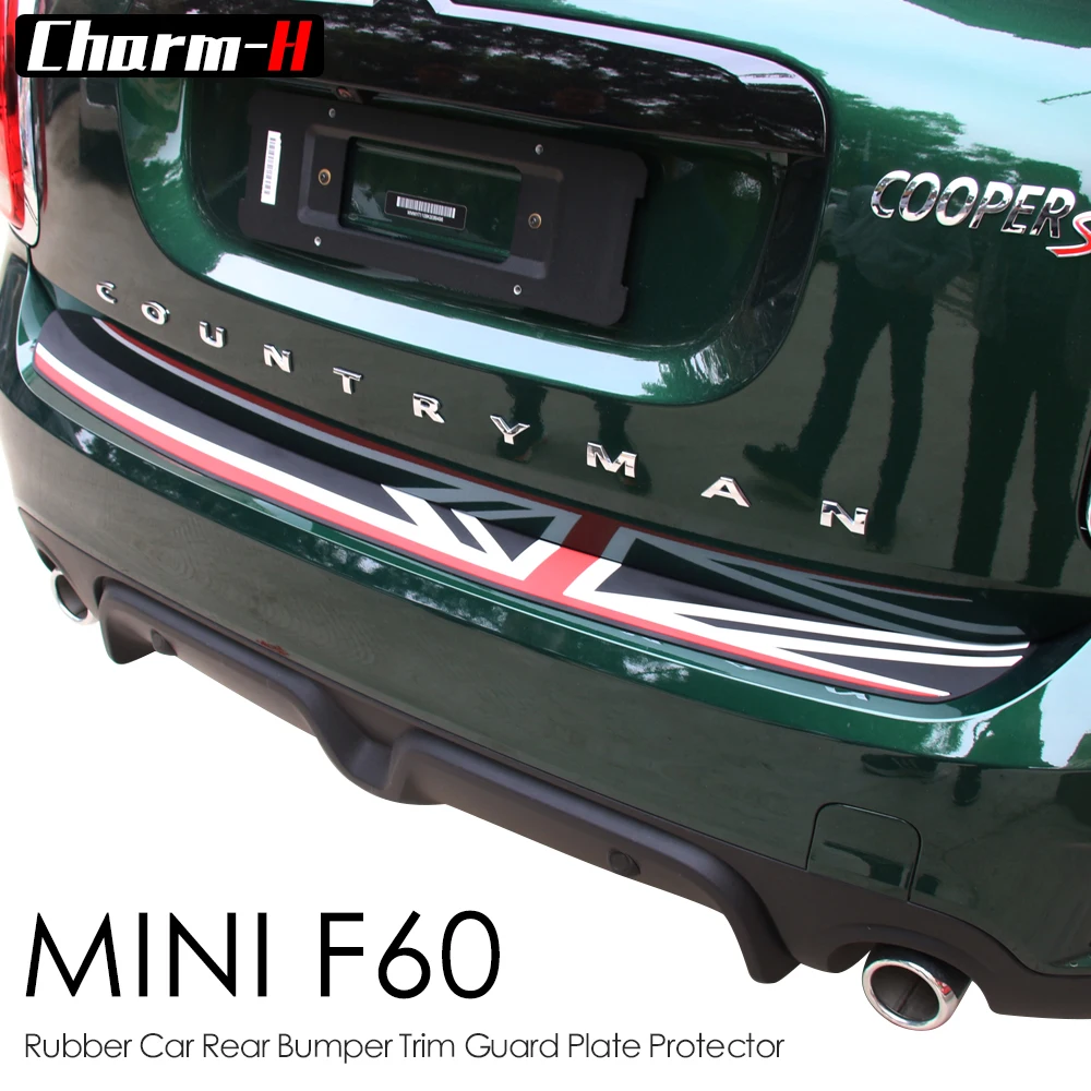 

Rubber Car Rear Bumper Guard Protector Union Jack Flag Scuff Protective Decal Sticker For Mini Cooper Countryman F60 2017-On