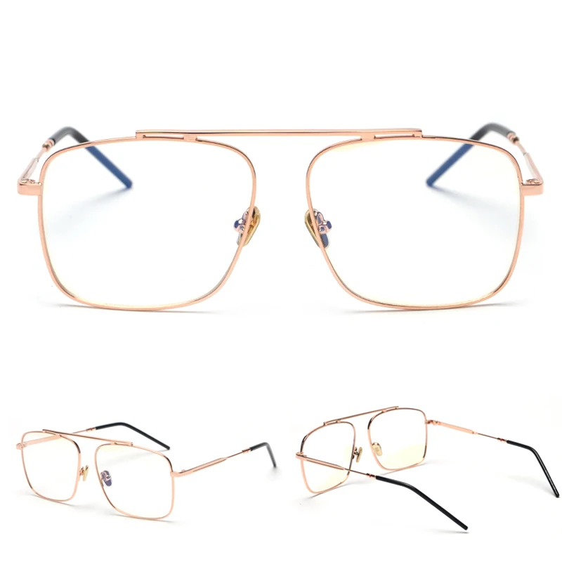 big eye glasses square frame men metal myopia detail (7)