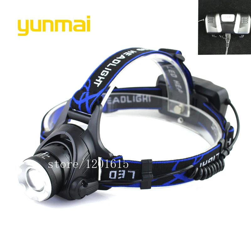 

Micro Usb 3000 lumen Led Flashlight Head XML-T6 Waterproof Zoom Head Frontal Led Rechargeable 18650 Head Light Fishing Hunting