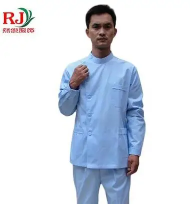 Медицинское мужское платье одонтология Стоматологическая одежда с длинными рукавами зимние мужские - Цвет: Синий