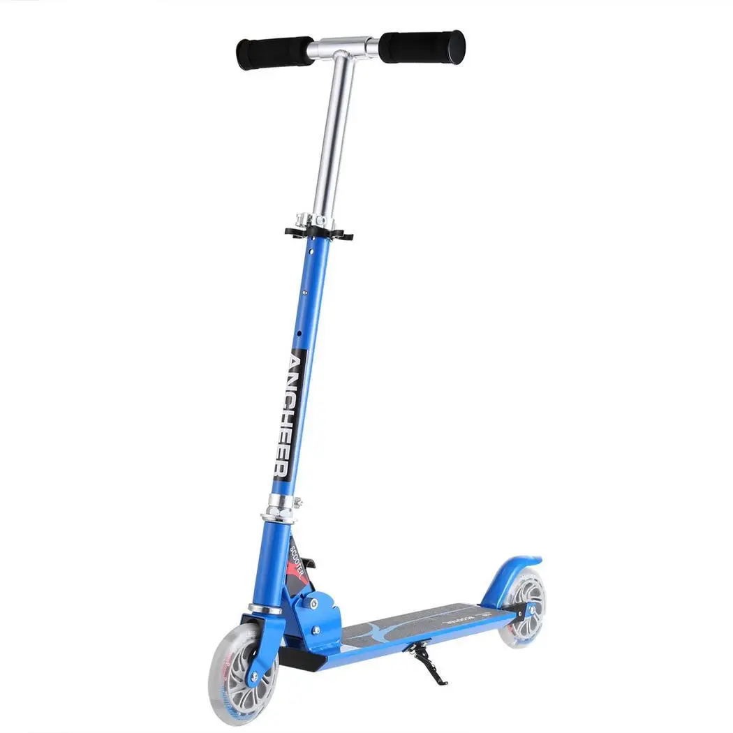 

ANCHEER Children Kick Scooter Wheels Adjustable Aluminum Alloy T-Style Design Light LED Foldable Foot Kick Scooter