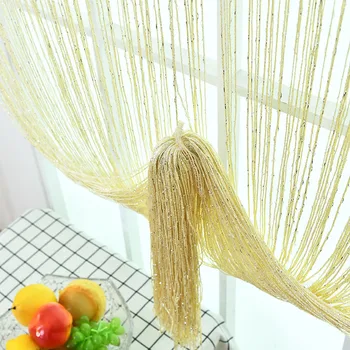 

200cm x 100cm Door Window Solid String Curtain Strip Tassel Drape Divider Sheer Home Decoration Valance