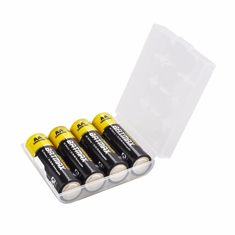 

4 pcs High Capacity 2800mAh AA NiMH Rechargeable Batteries Battery AKKU + Battery case
