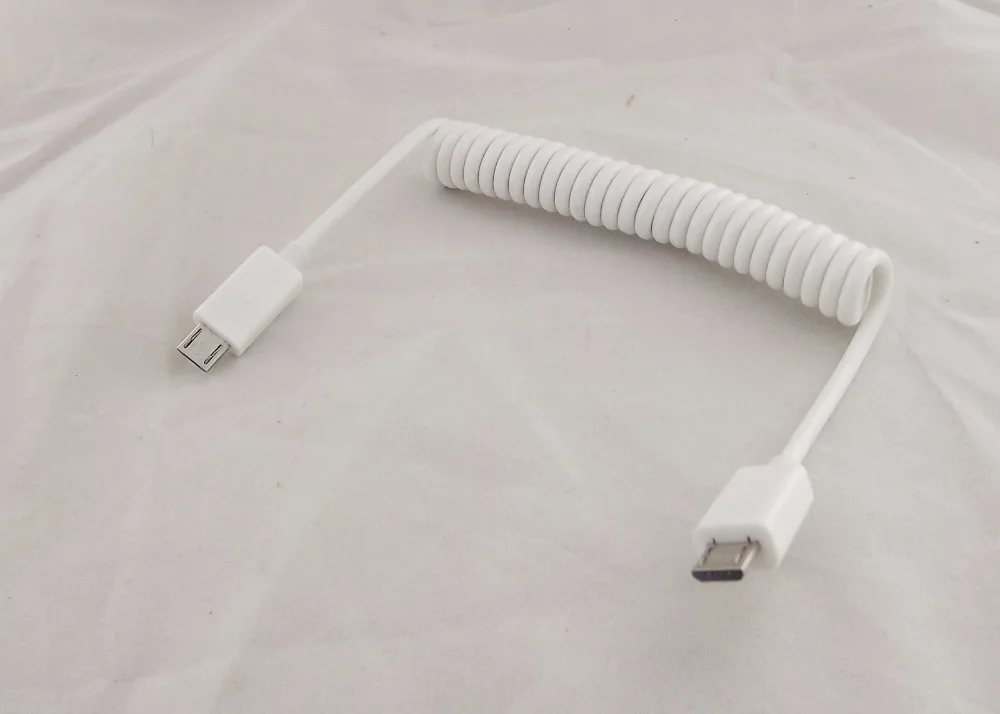 10 шт. Micro USB B 5 Pin к спиральный Адаптерный кабель Белый 3 фута|usb micro spiral|micro usb spiralusb