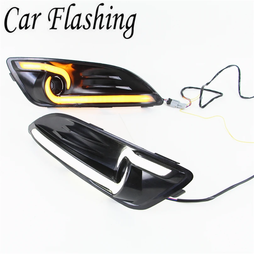 Car Flashing 2 pcs For ford fiesta 2013 2014 2015 2016 LED DRL Daytime