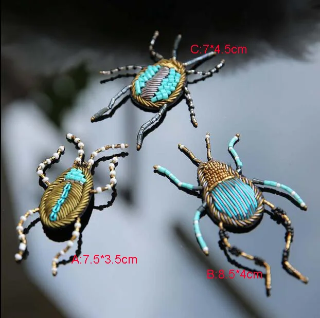 

1pcs/lot 3-8cm width blue Rhinestones beads sequins clothes dress appliques patches brooch H35H197K180910D