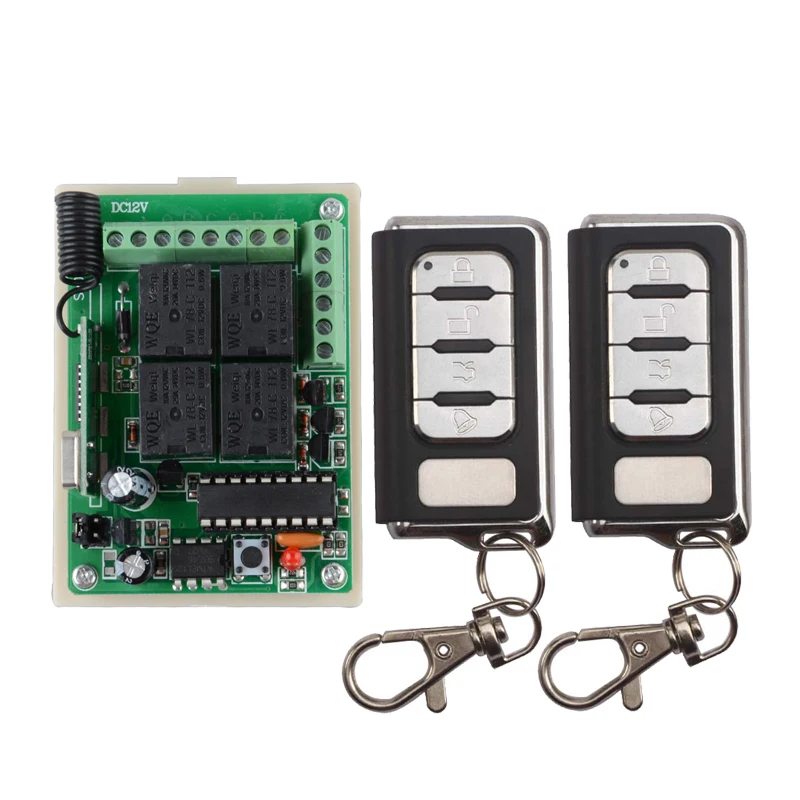 

DC 12V 4CH Relay Receiver Transmitter RF Remote Control Switch Wireless Controller 315/433 Long Range Remote Switch 50-100m