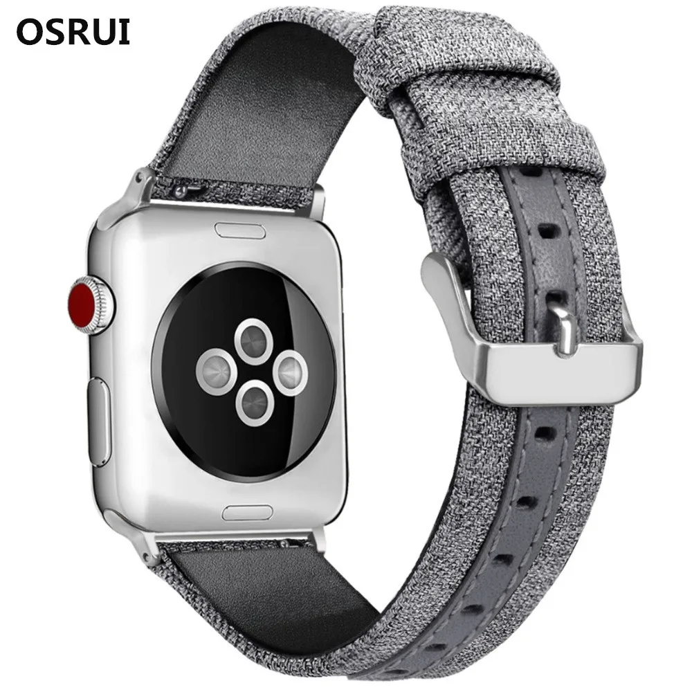 Кожаный ремешок OSRUI для Apple watch band aple correas 4 44 мм 42 40 38 Iwatch series 3 2 1 часов | Наручные