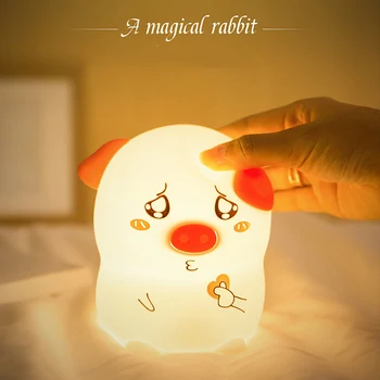 

LED Night Light Cute Pig Unicorn Cat Silicone Soft Cartoon Lamp Bedroom Baby Night Lamp Children Birthday Christmas Gift Toy