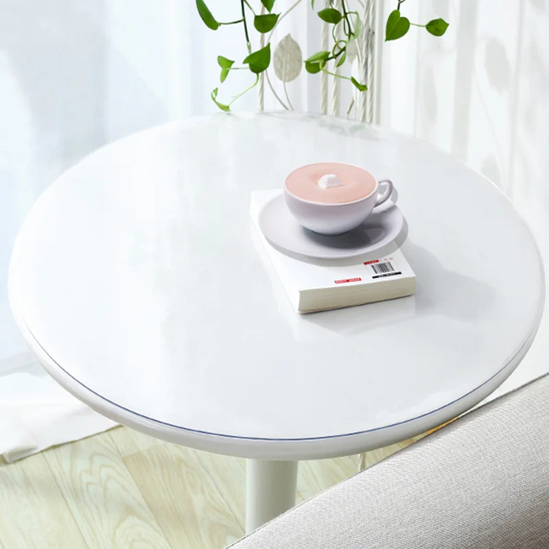  PVC Tablecloth Round Waterproof Transparent Kitchen Pattern Oil Table Cover Glass Soft Cloth Tablec