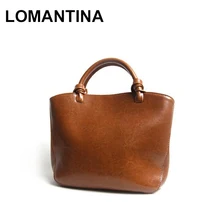 LOMANTINA/женская кожаная сумка высокого качества, сумки на плечо, твердые, двойная молния, большая емкость, топ-оболочка для переноса