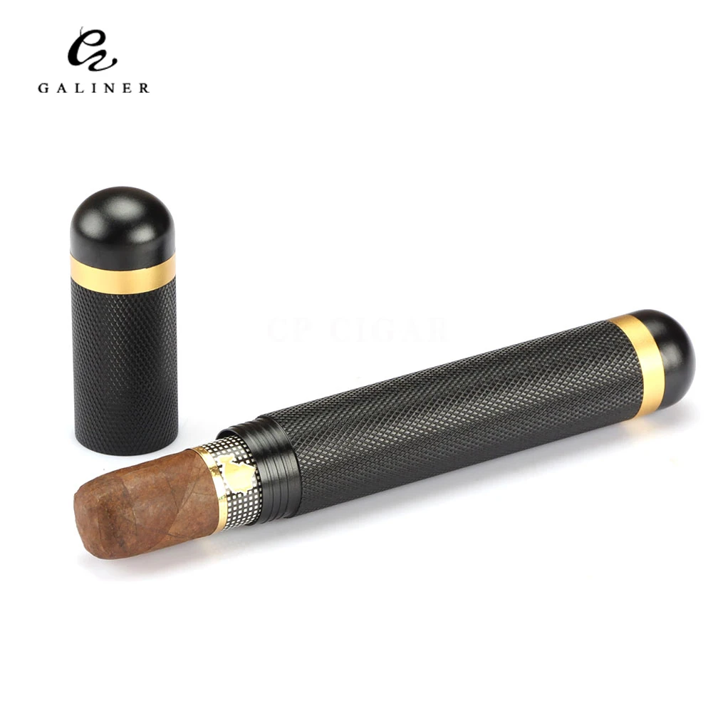 GALINER Cigar Tube Single Holder Portable Urltra Light Metal Mini