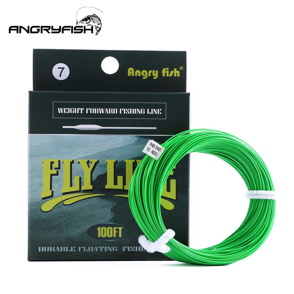 

Angryfish WF 5F/6F/7F 100FT Dloating Fly Fishing Line Weight Forward Floating Nylon Backing Line Tippet Tapered Leader Loop