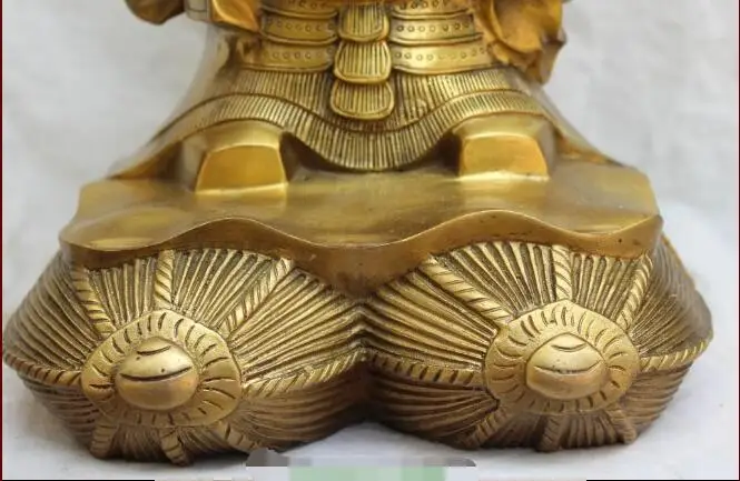 

S2313 21"Chinese Bronze 4 FaceMahakala Wrathful Deity Buddha Hold Phurpa Dagger Statue