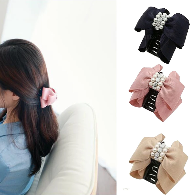 

Sale 1PC Bowknot Hair Clip Claw Elegant Barrette Headwear For Women Girls Hair Accessories